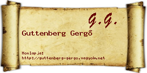 Guttenberg Gergő névjegykártya